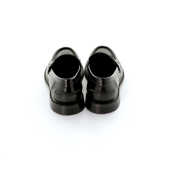 Tiffany & Co. Black Leather Block Heel Slip On Flat Loafers Womens 6M/36 EU Rare - Picture 5 of 8
